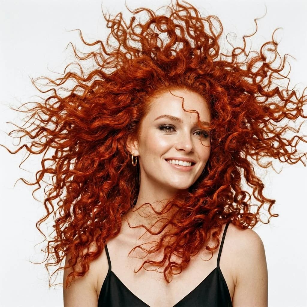 Professional background removal photo editing — complex hair masking example